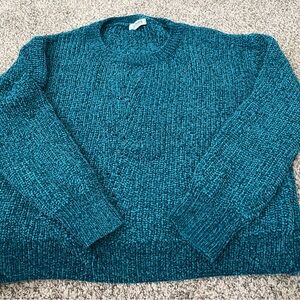 Cozy Teal Crew Neck Sweater